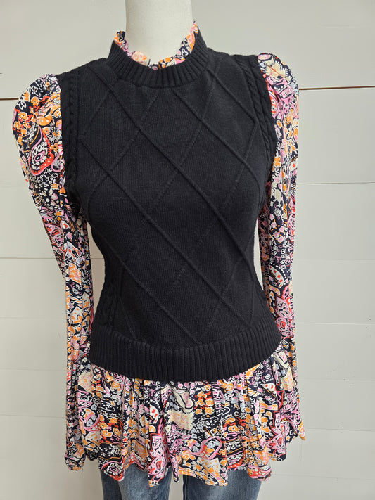 Peplum Floral Top - SALE