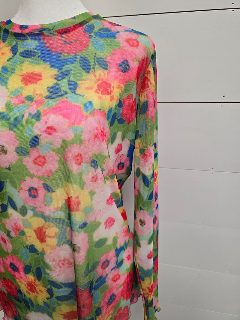 Floral Mesh Long Sleeve
