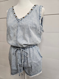 Denim Studded Romper