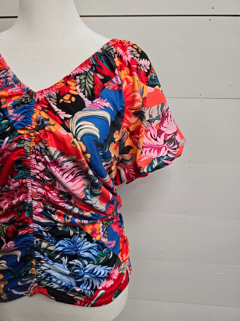 Floral Ruched Blouse - SALE