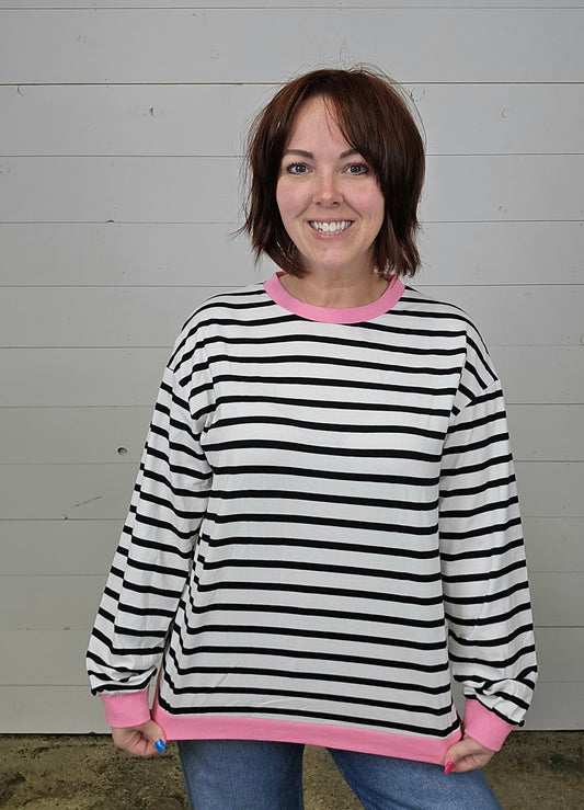 Black Stripe Top - SALE