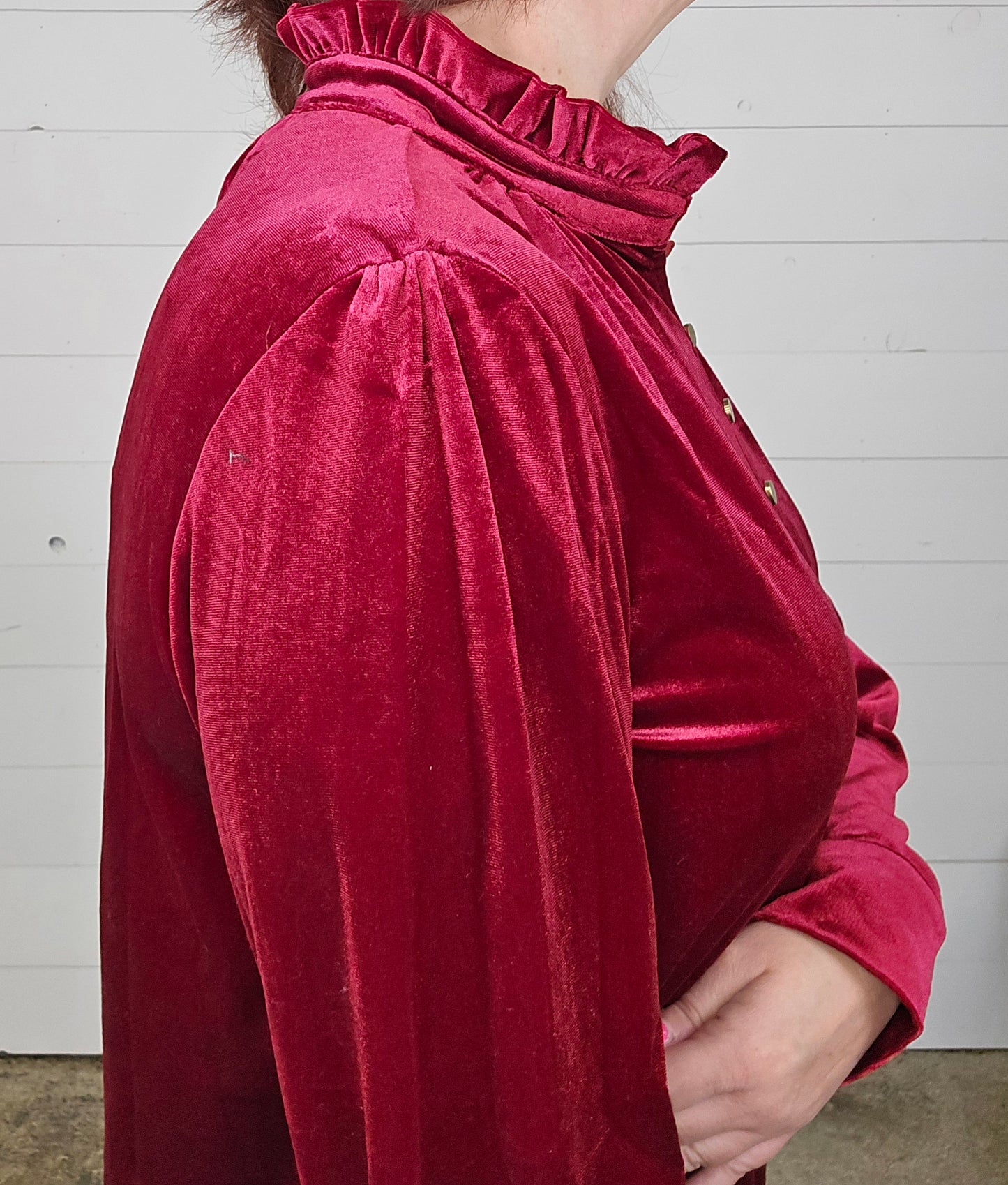 Burgundy Velvet Blouse