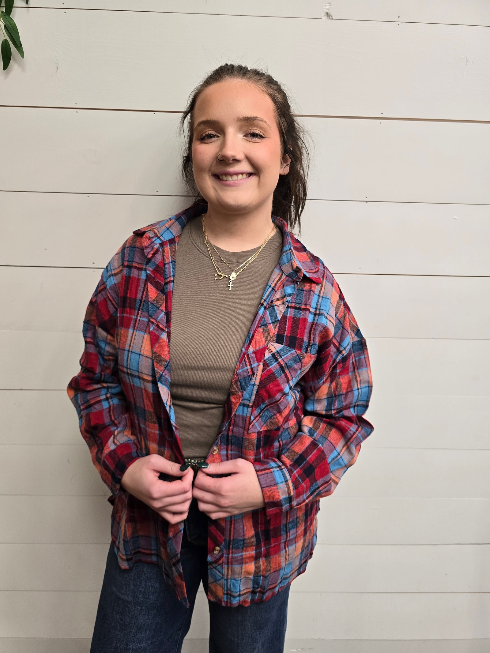 Blue/Red Plaid Shirt - SALE