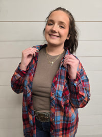 Blue/Red Plaid Shirt - SALE