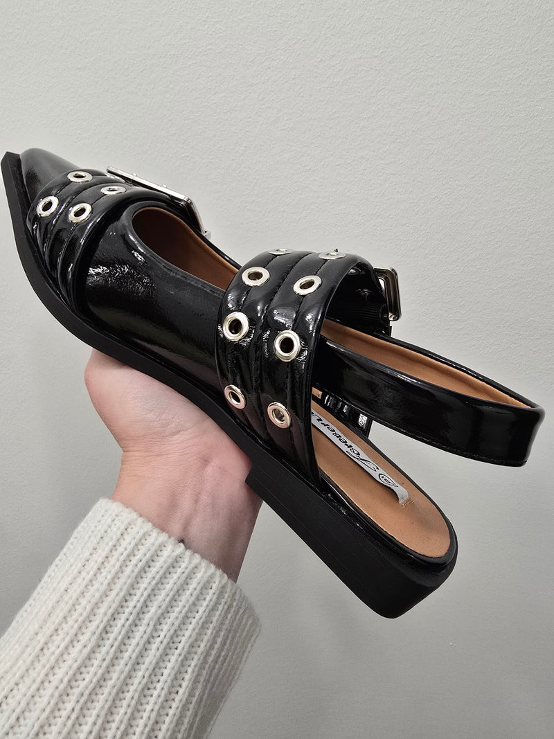 Rivets Black Shoe - SALE