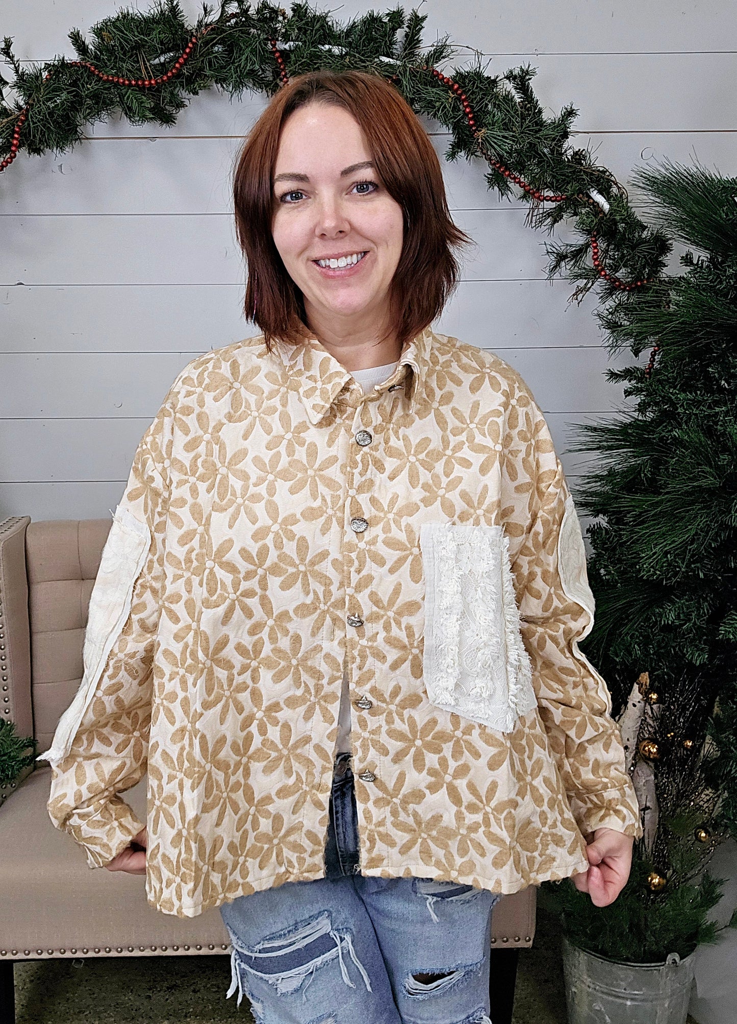Taupe Jacquard Jacket - SALE