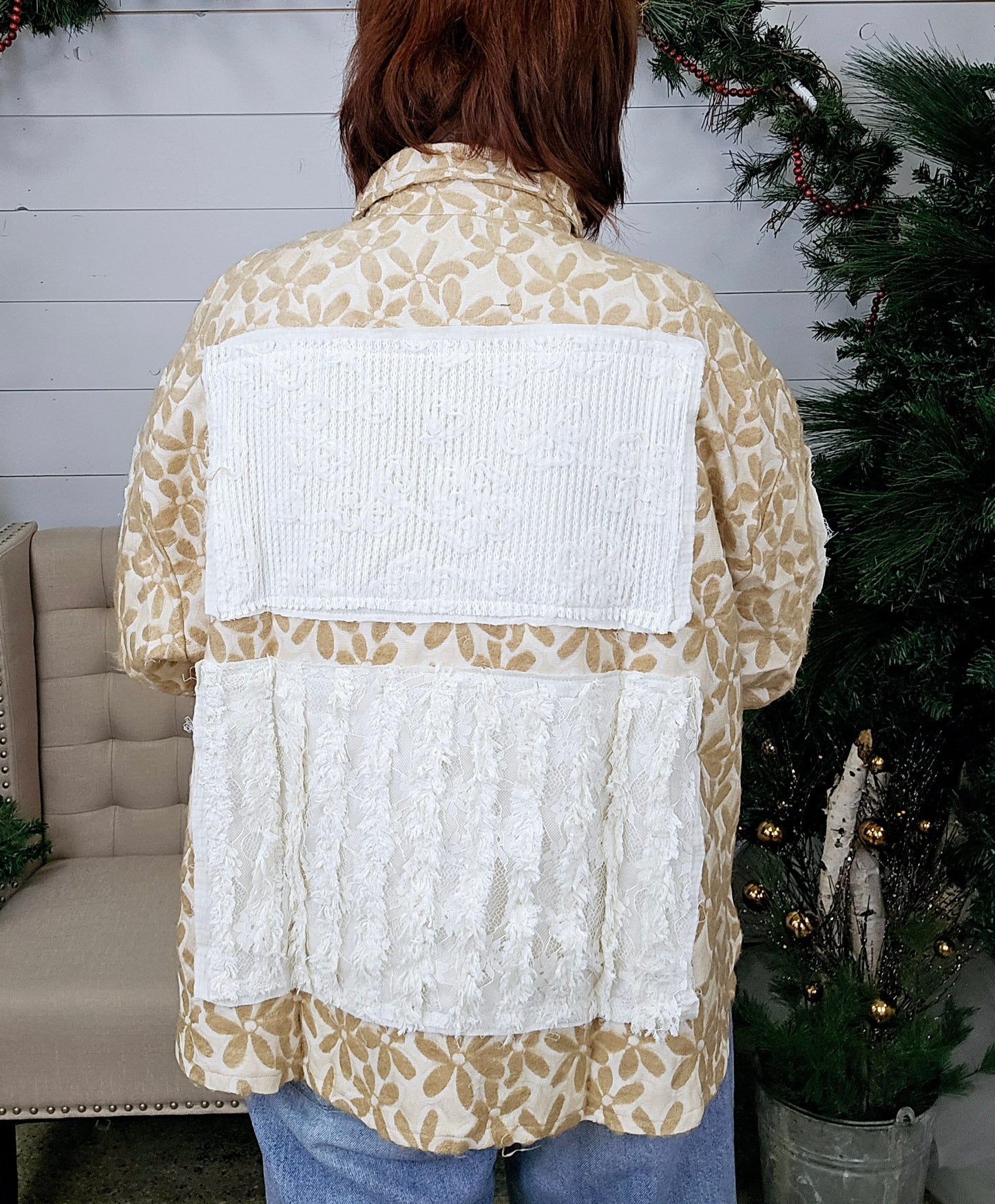 Taupe Jacquard Jacket - SALE
