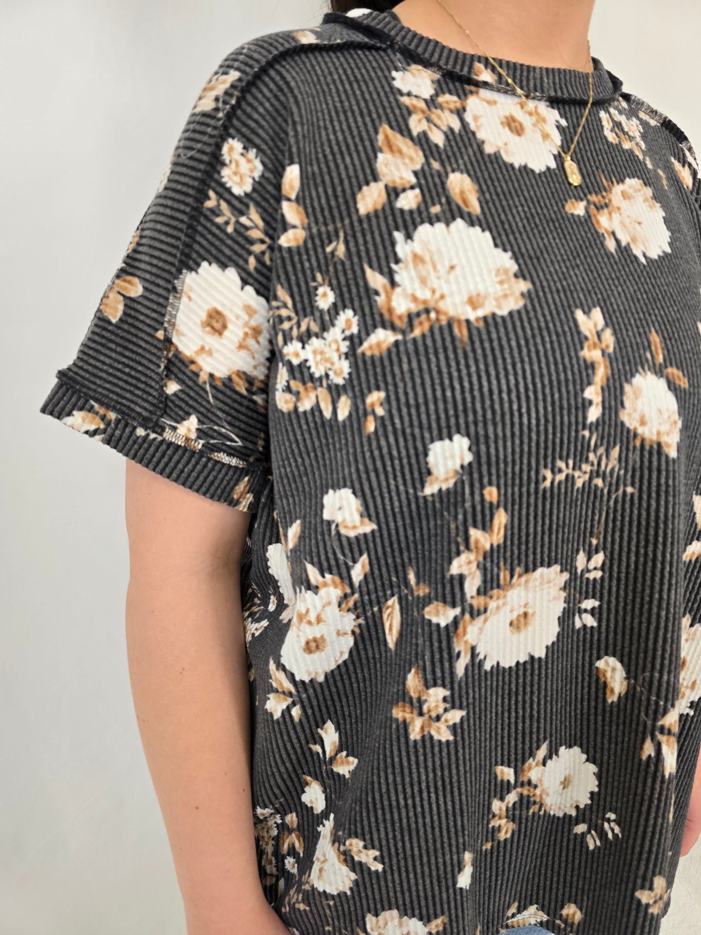 Black Floral Top