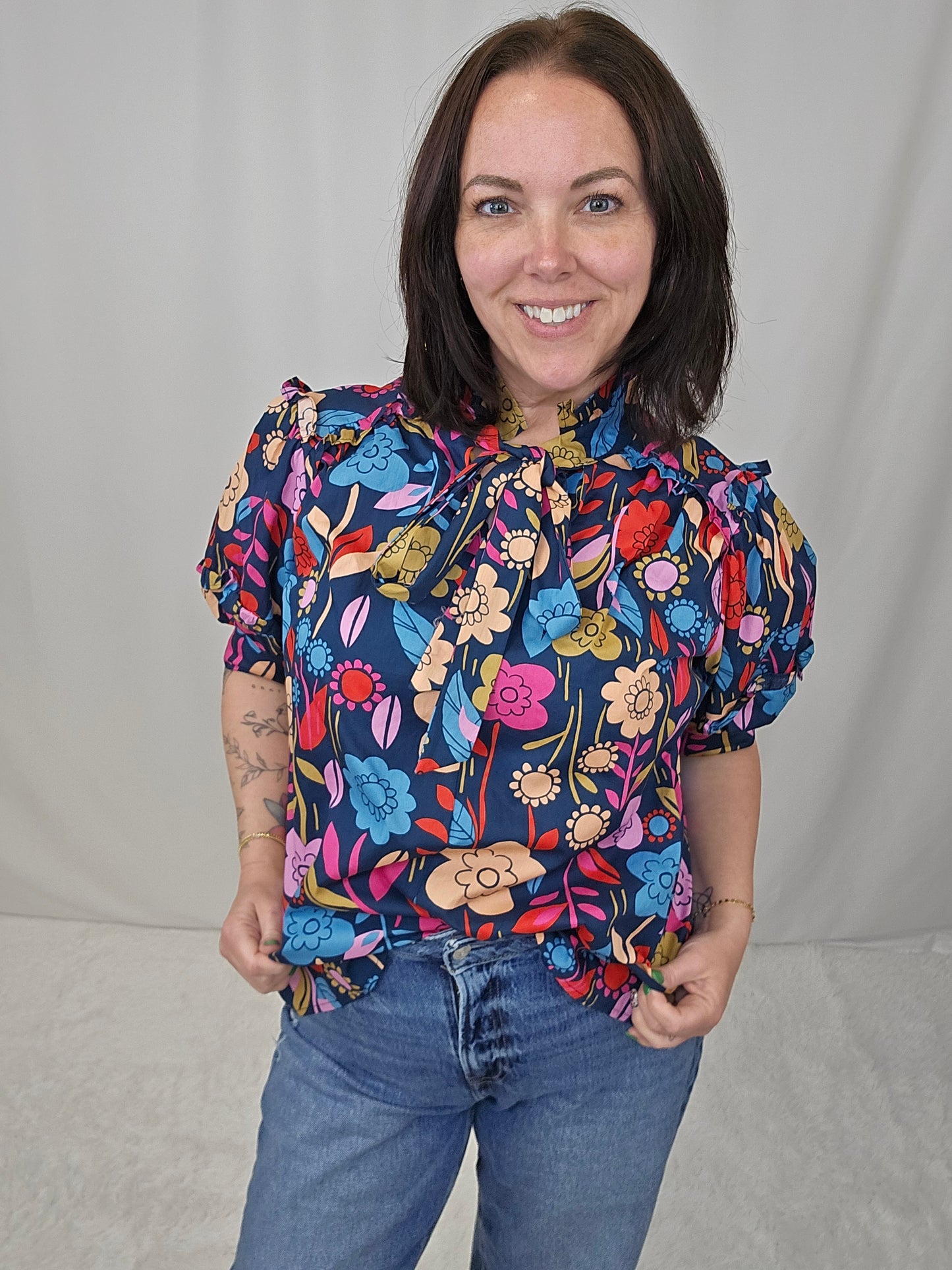 Floral Puff Sleeve Blouse