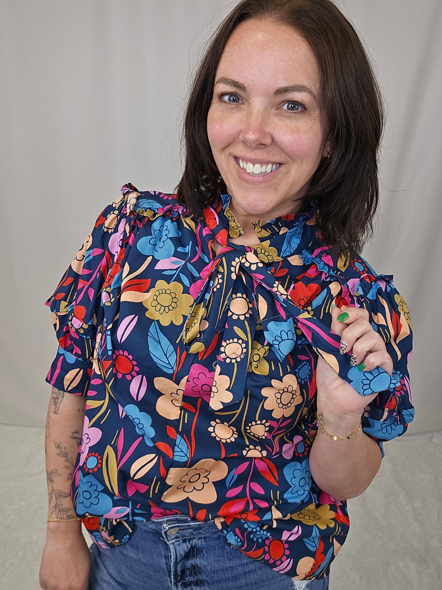 Floral Puff Sleeve Blouse