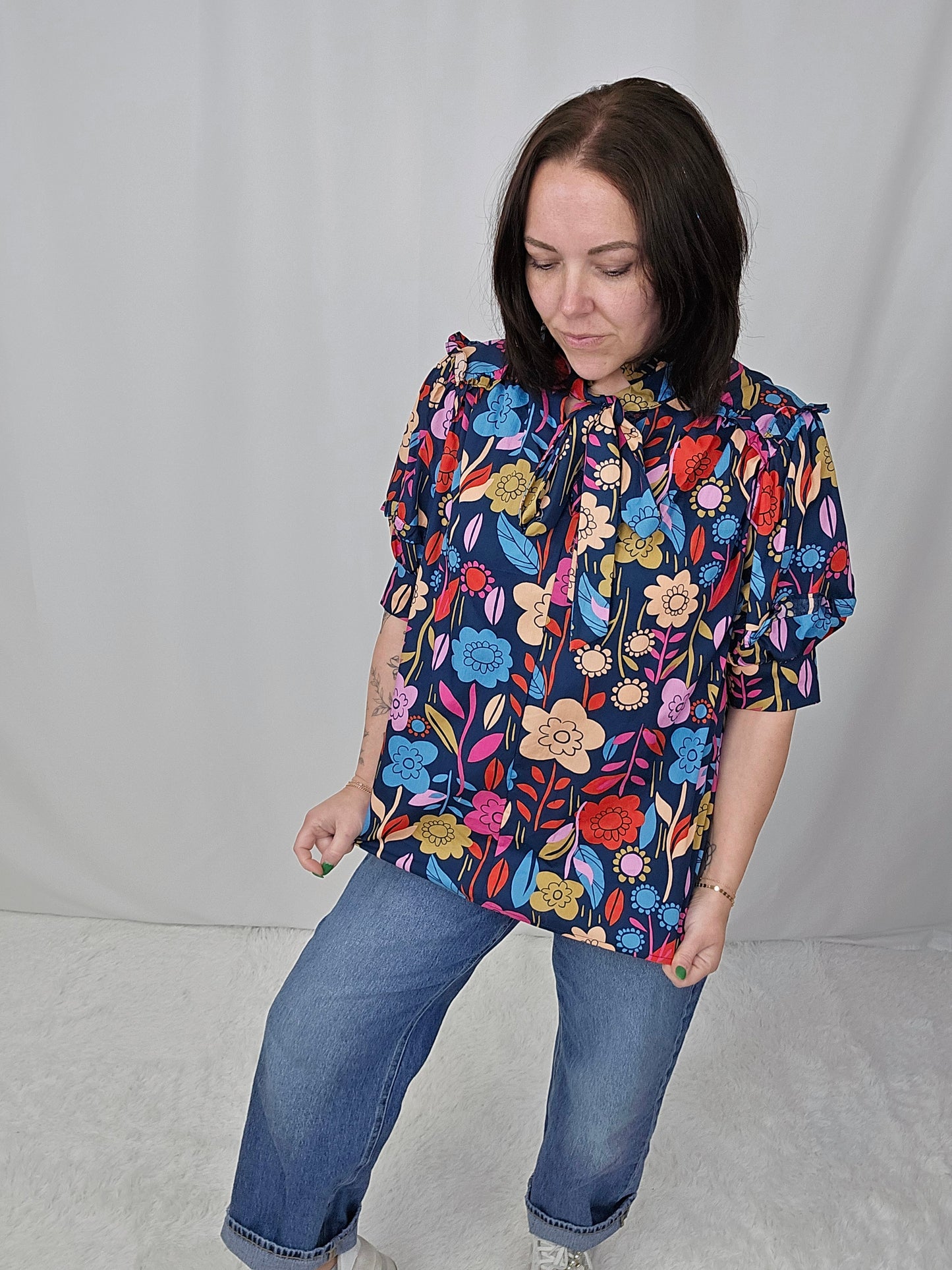 Floral Puff Sleeve Blouse