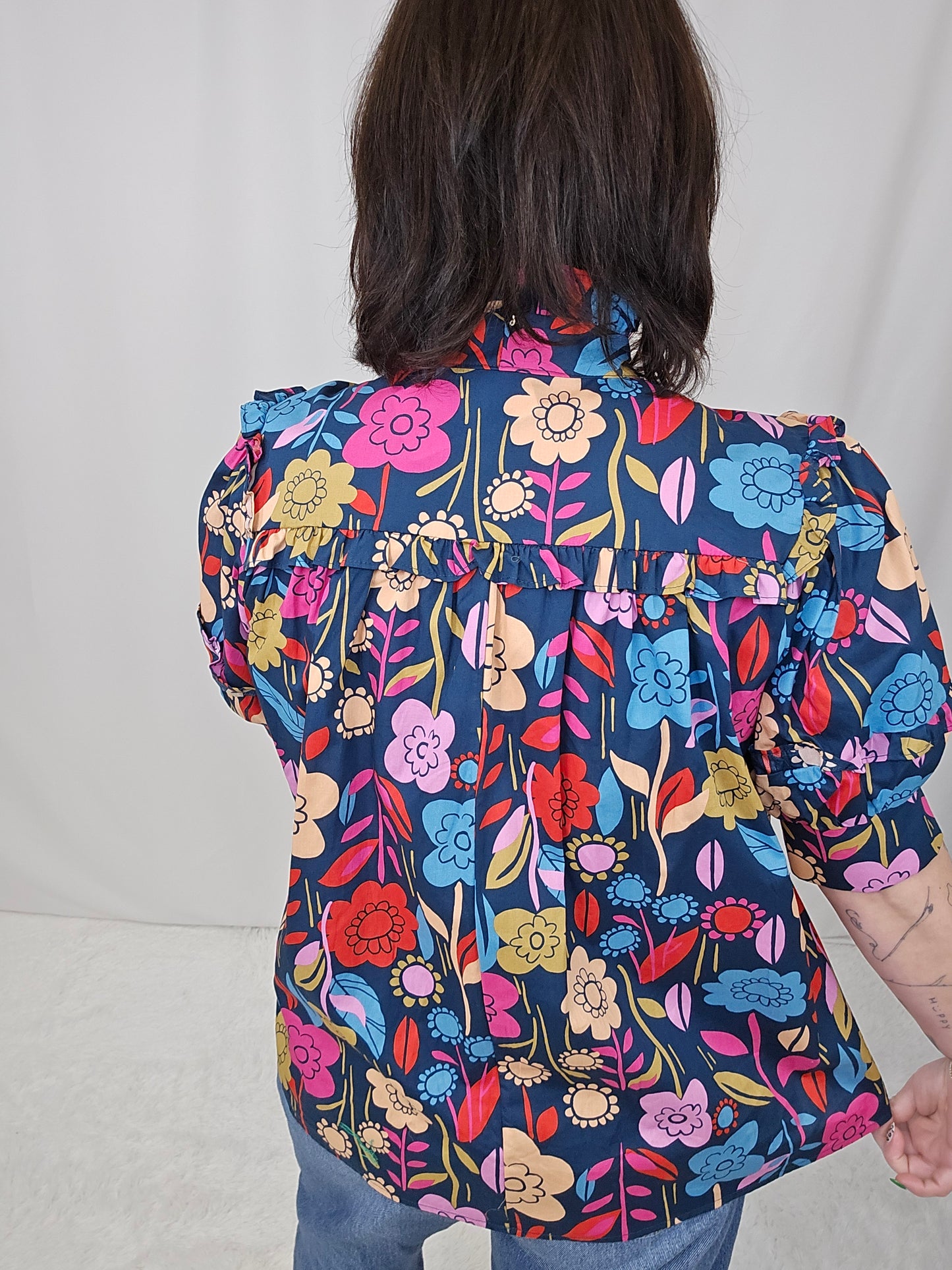 Floral Puff Sleeve Blouse