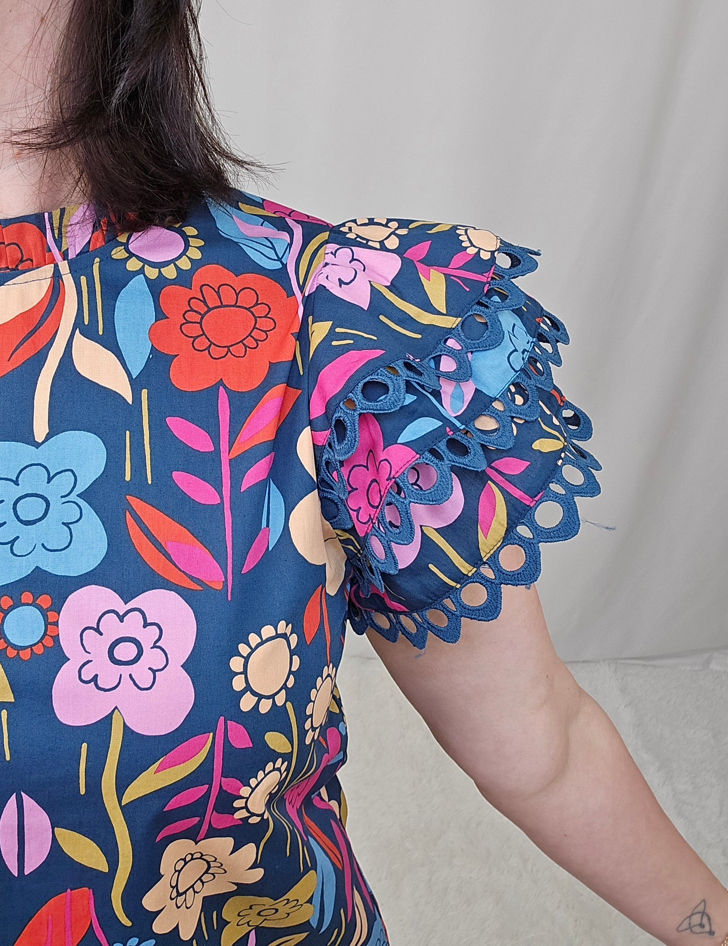 Ruffle Sleeve Floral Blouse
