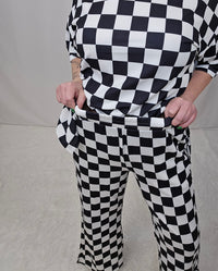 Black Checkered Pant SET