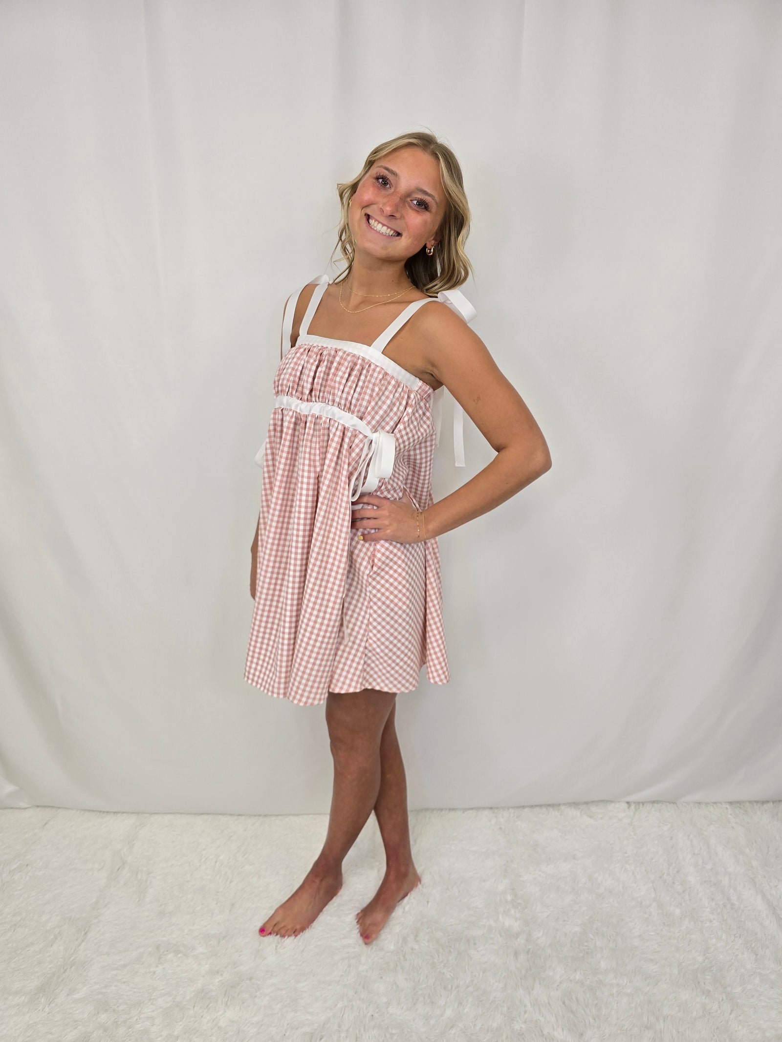 Gingham Babydoll Dress