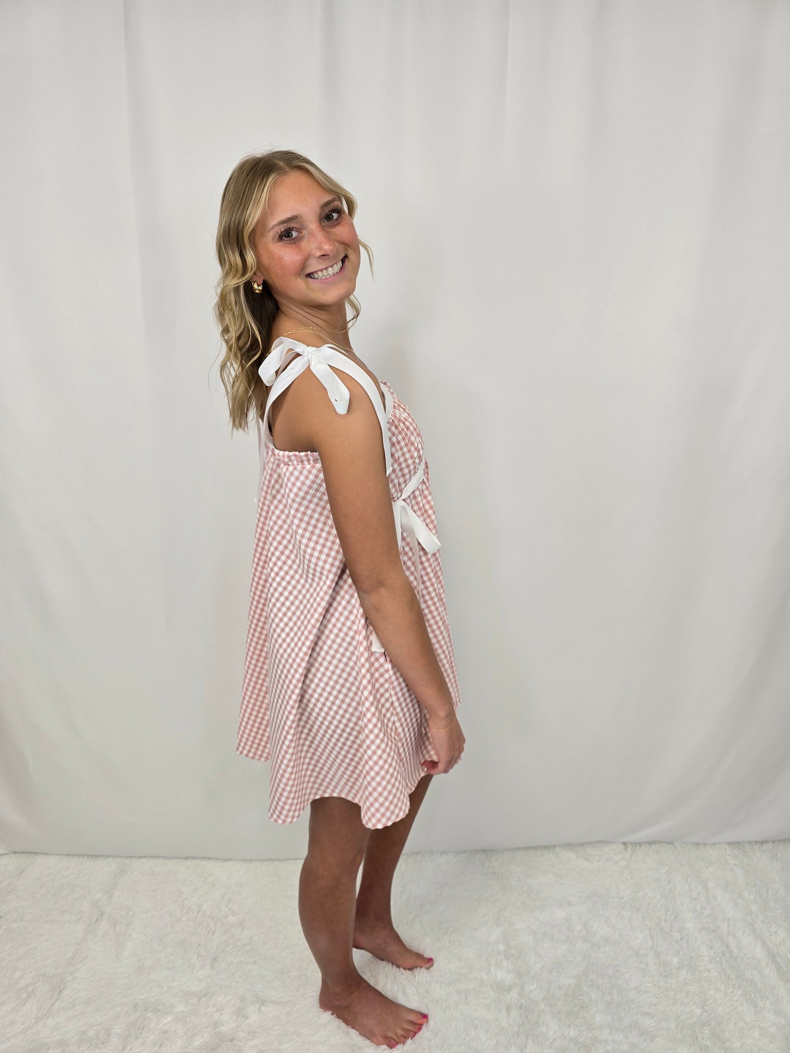 Gingham Babydoll Dress