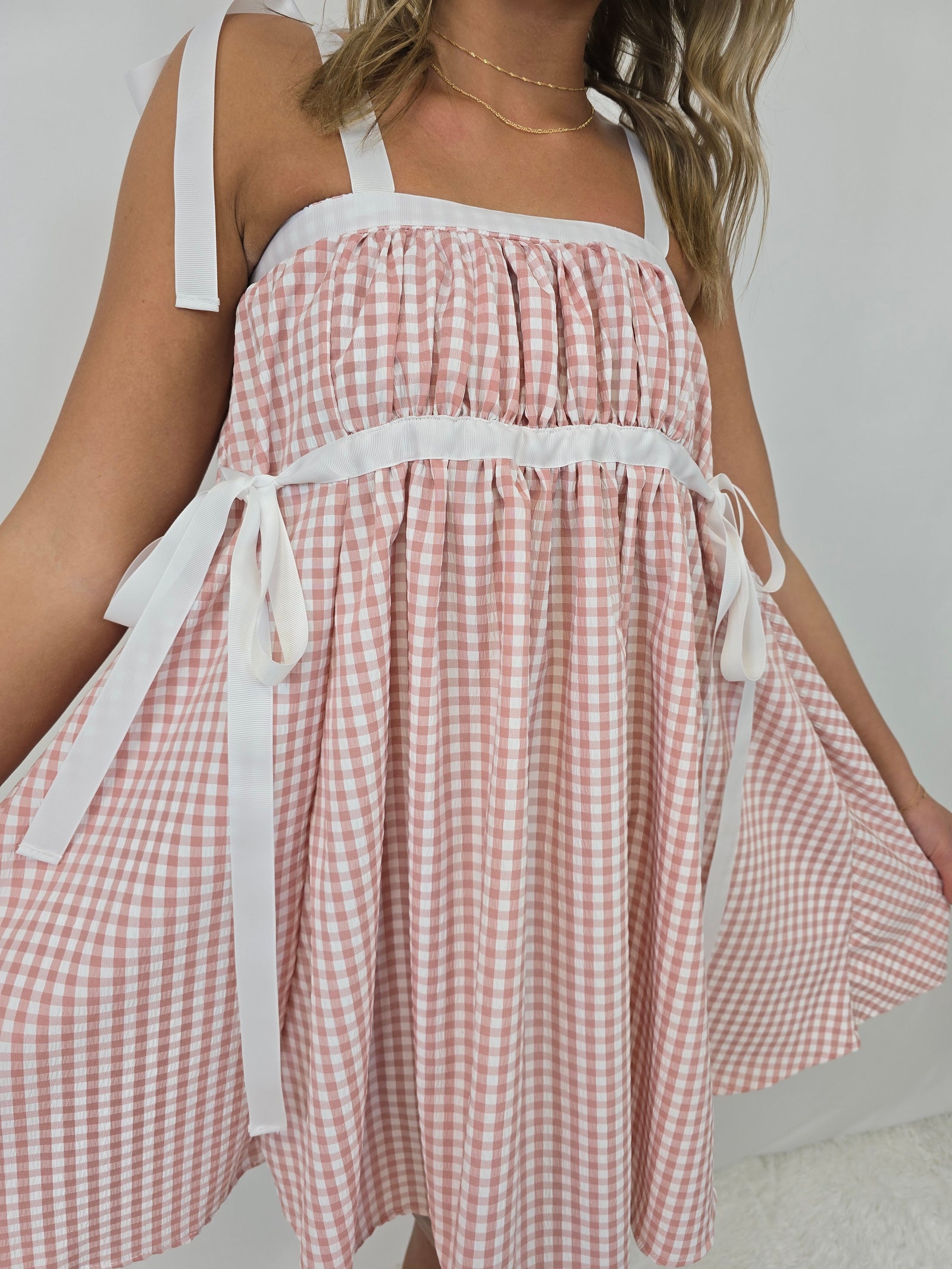 Gingham Babydoll Dress