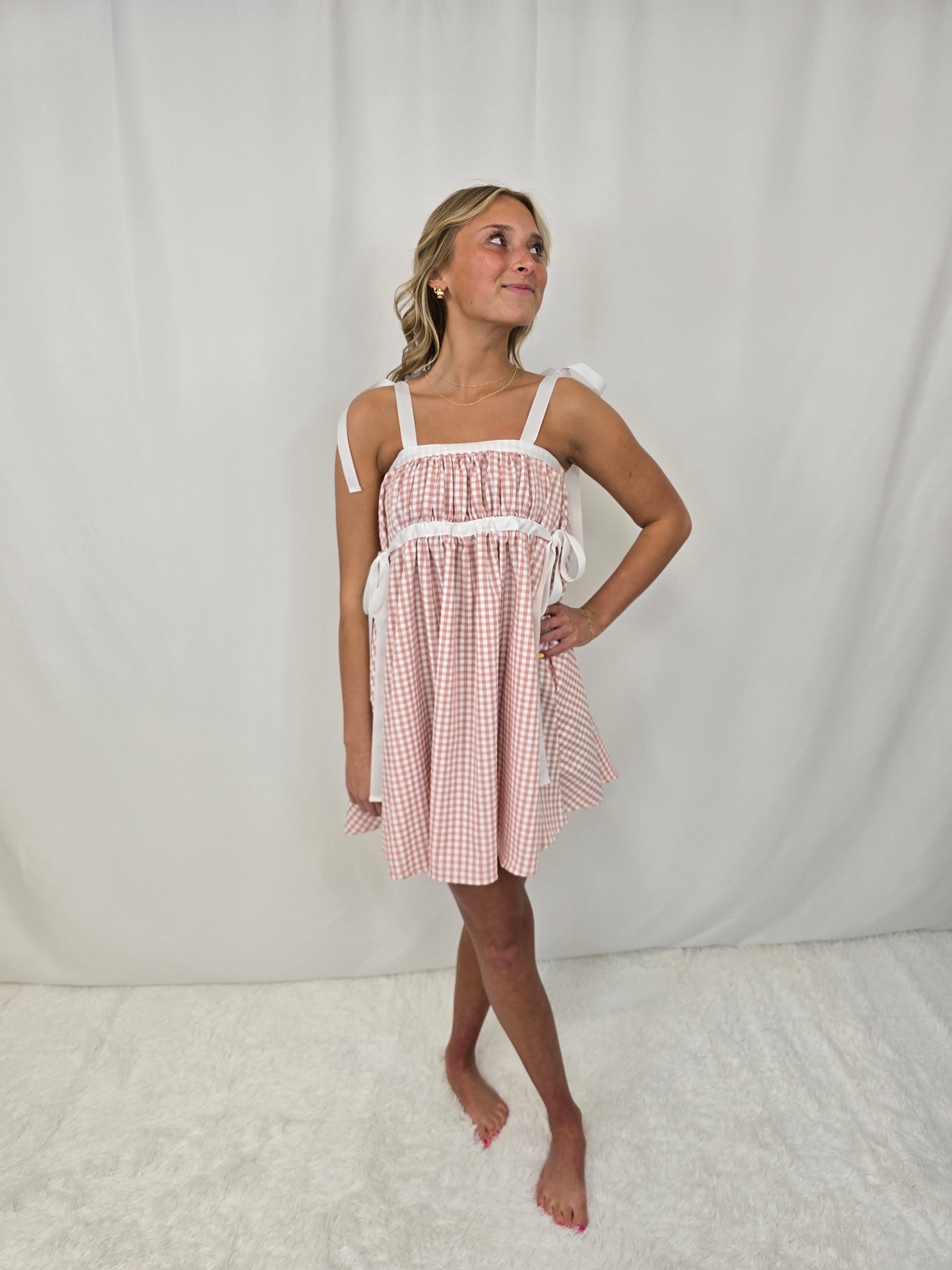 Gingham Babydoll Dress