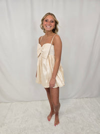 Beige Balloon Dress