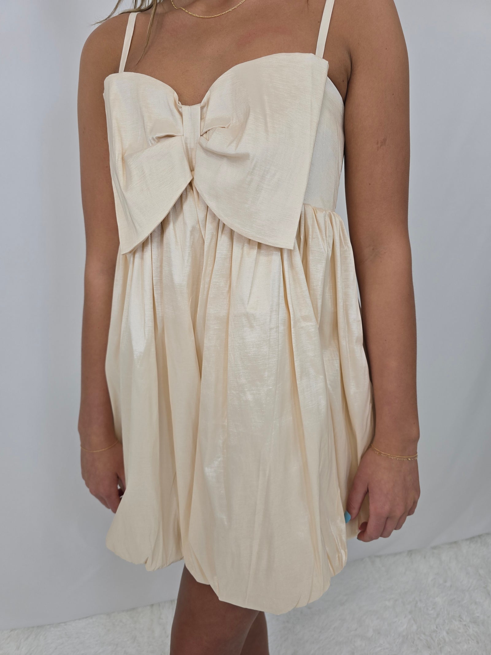 Beige Balloon Dress
