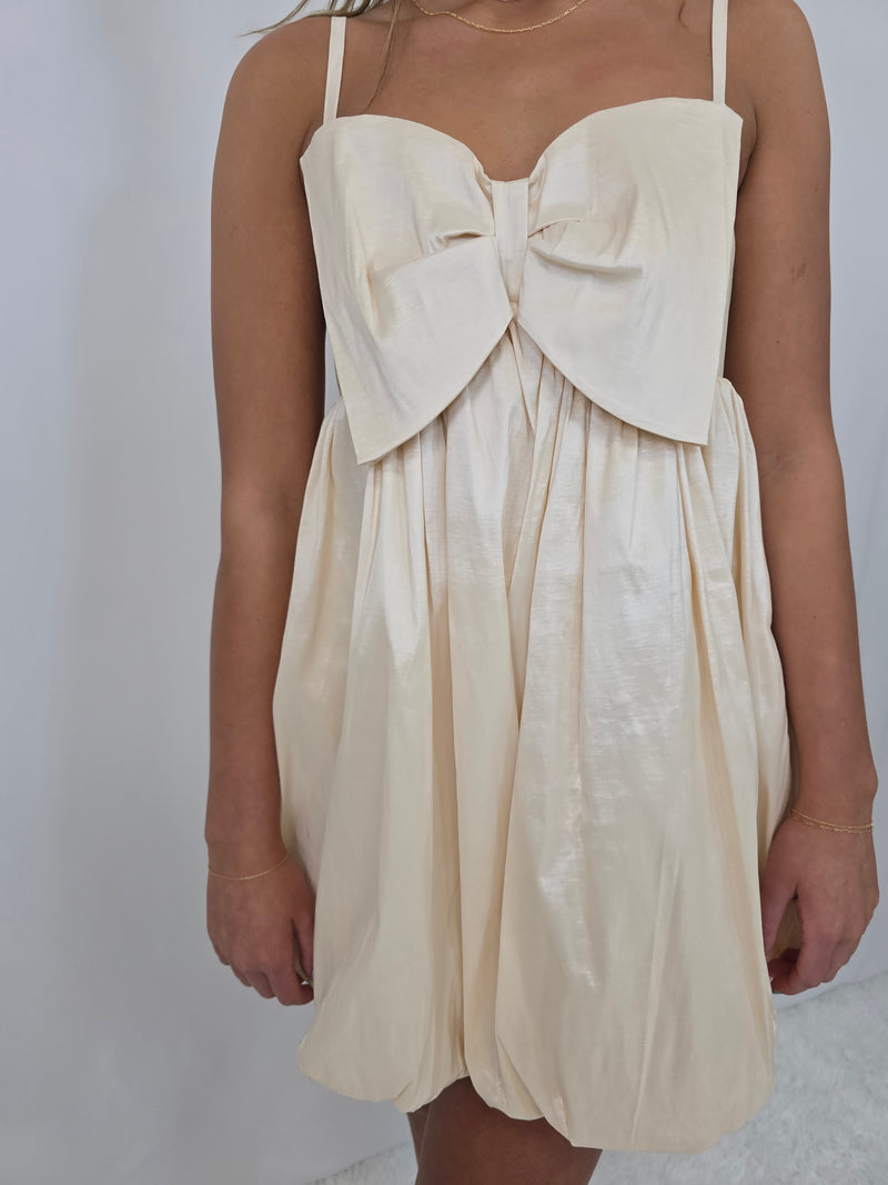 Beige Balloon Dress
