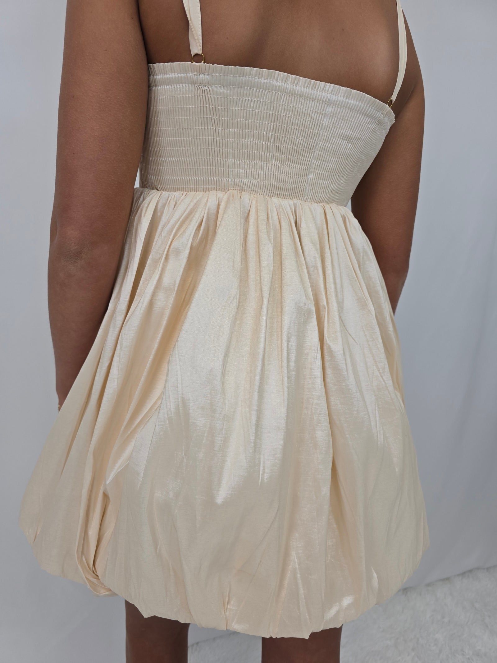 Beige Balloon Dress
