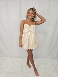 Beige Balloon Dress