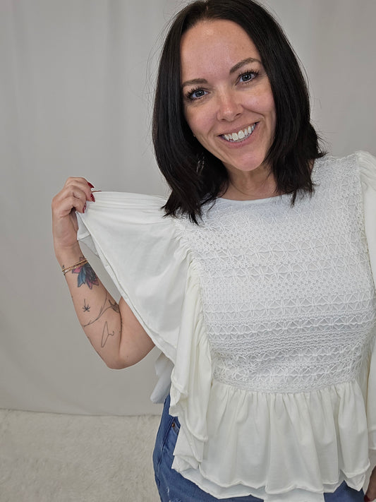 Faith Flutter Sleeve Top - SALE