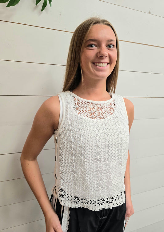Celeste Crochet Button Tank - SALE