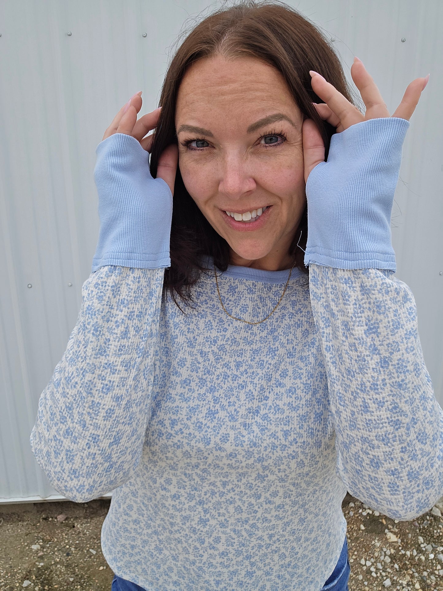 Willow Blue Floral Top