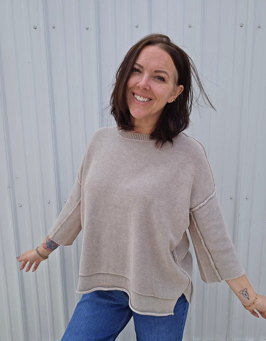 Bonnie 3/4 Boxy Sweater