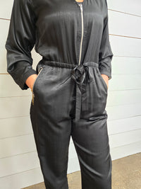 Black Satin Jumpsuit