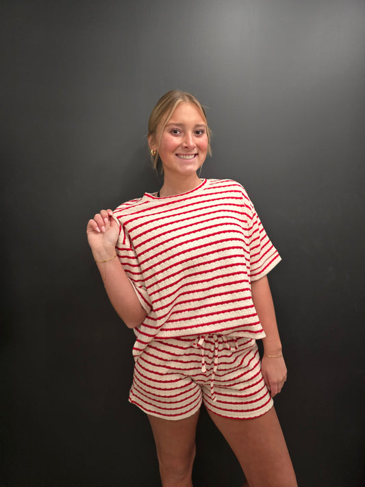 Ruby Stripe Short SET