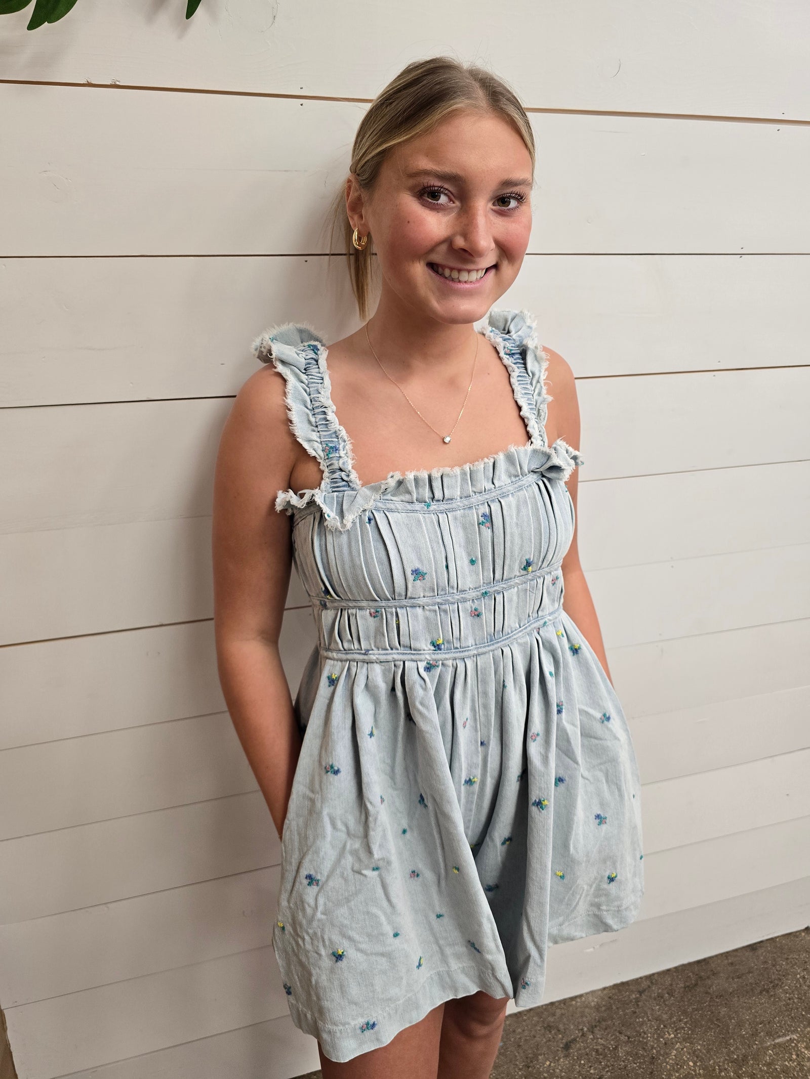 Ditsy Denim Romper