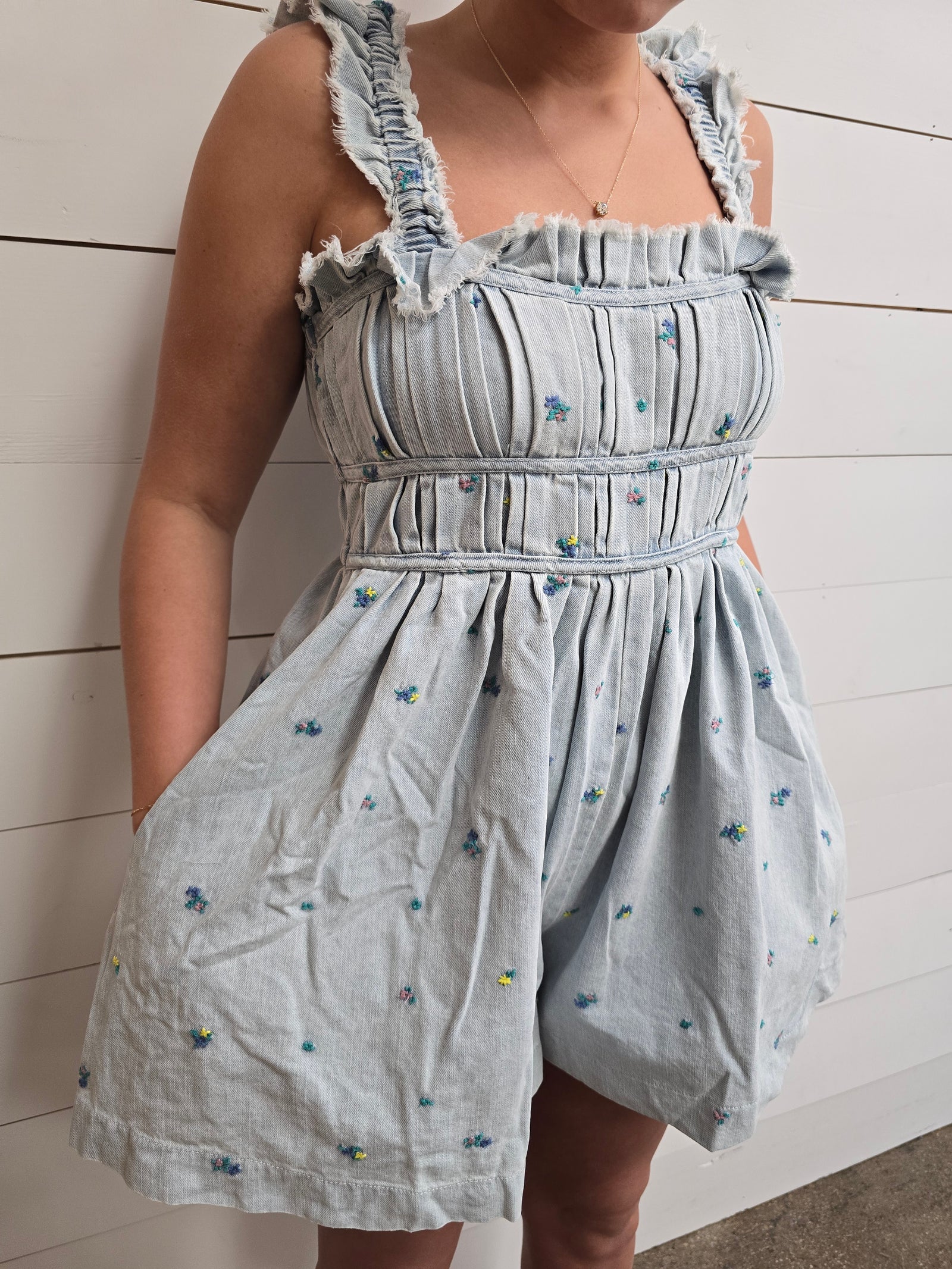 Ditsy Denim Romper