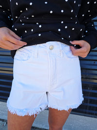Optic White Denim Shorts