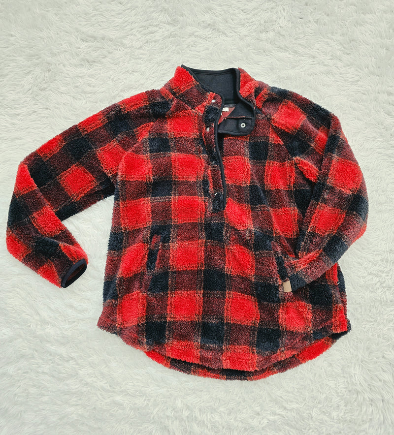 Maurices Red Plaid Sherpa
