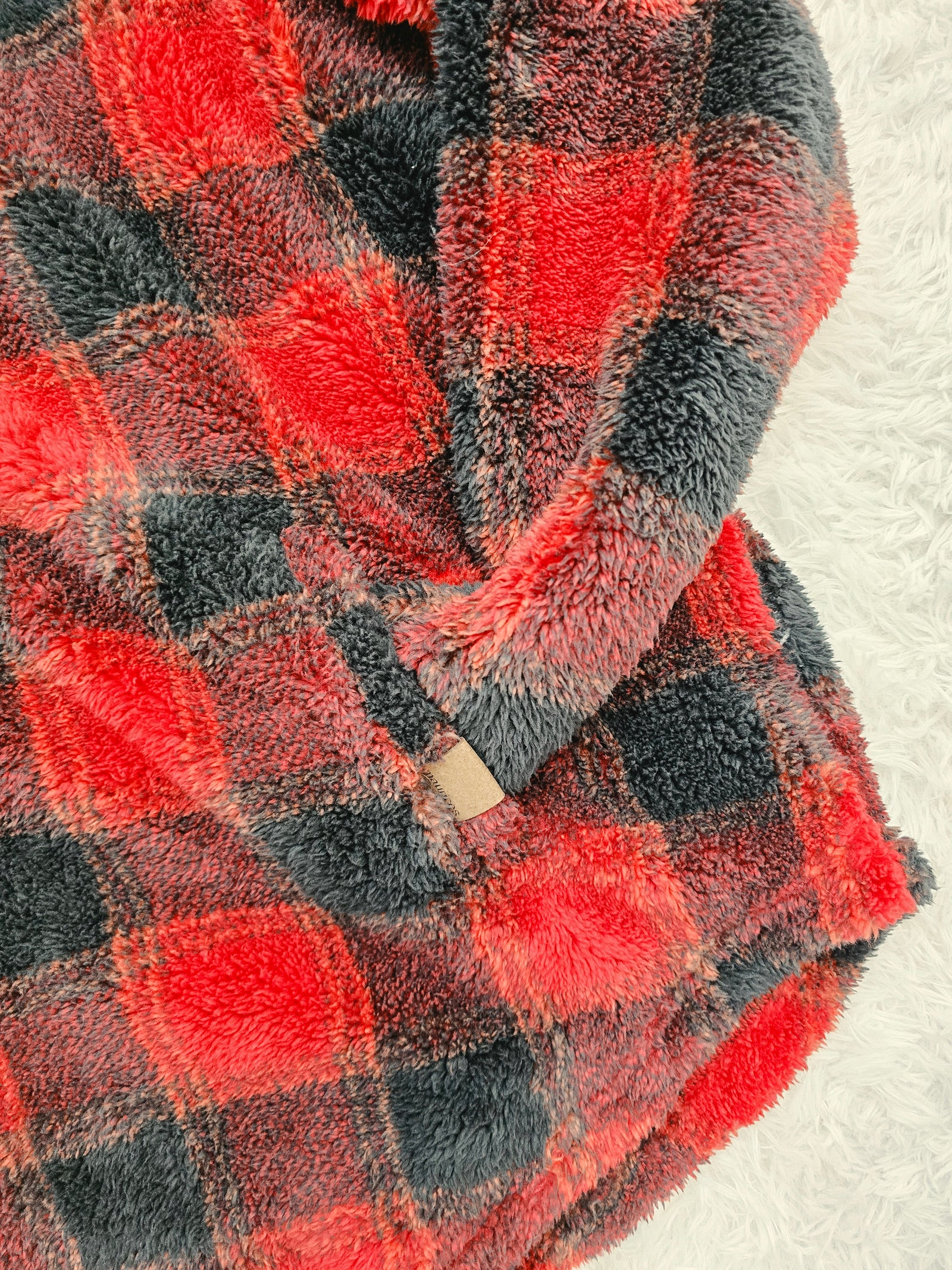 Maurices Red Plaid Sherpa