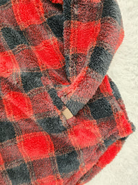 Maurices Red Plaid Sherpa