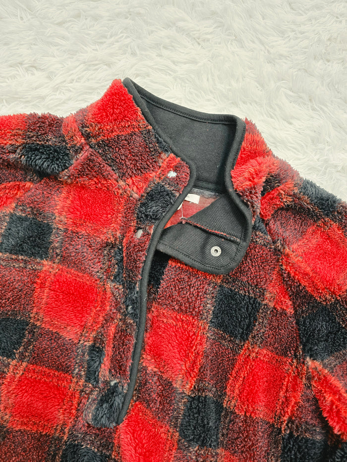 Maurices Red Plaid Sherpa