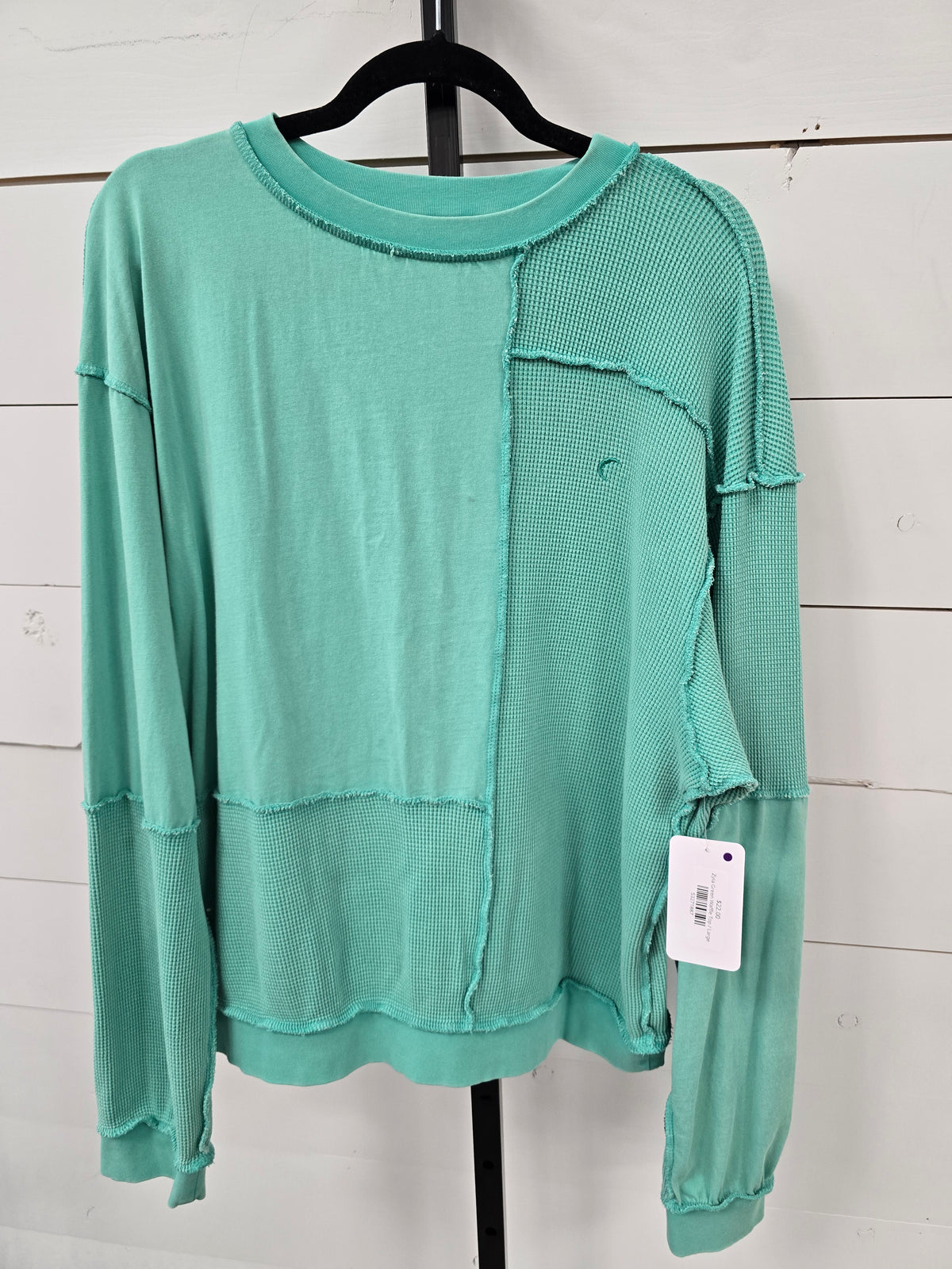 Zyia Green Waffle Top