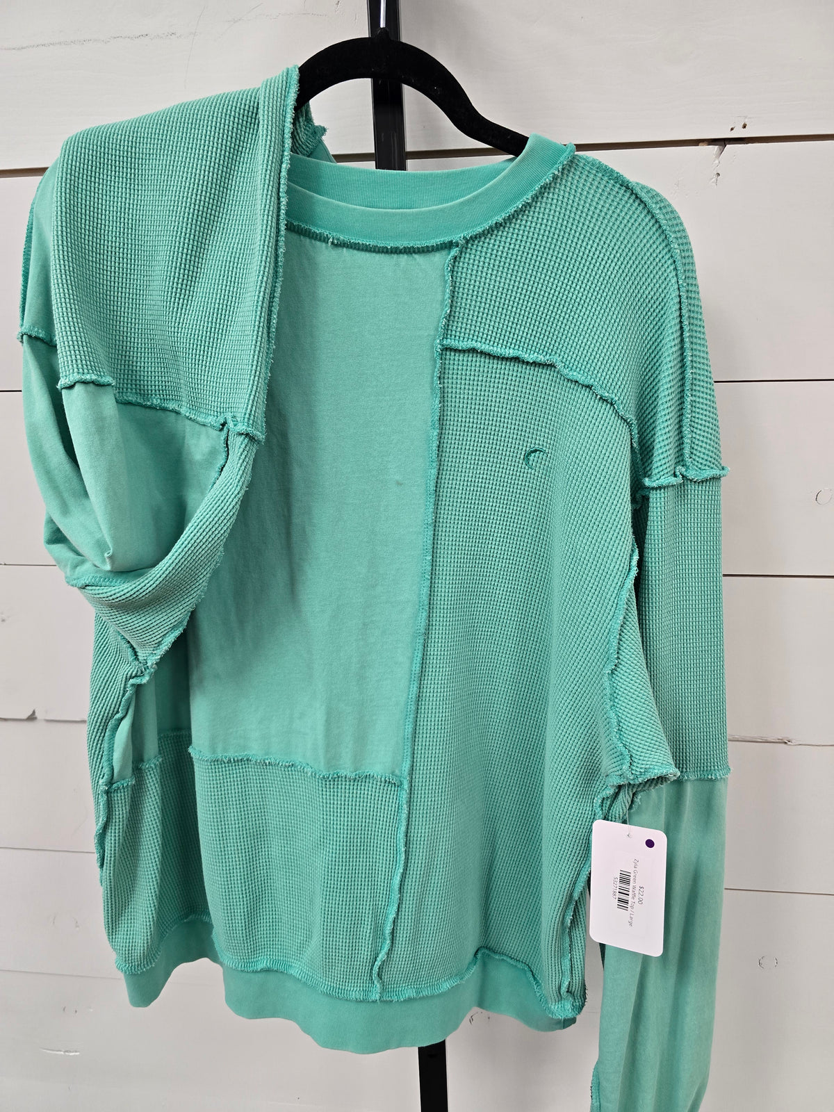 Zyia Green Waffle Top