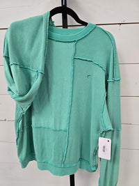 Zyia Green Waffle Top