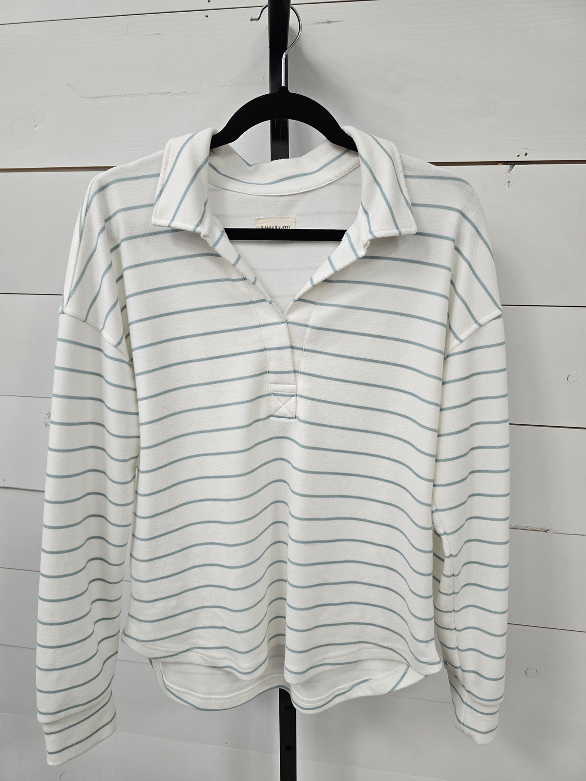 Thread Supply Stripe Collared Top