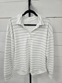 Thread Supply Stripe Collared Top