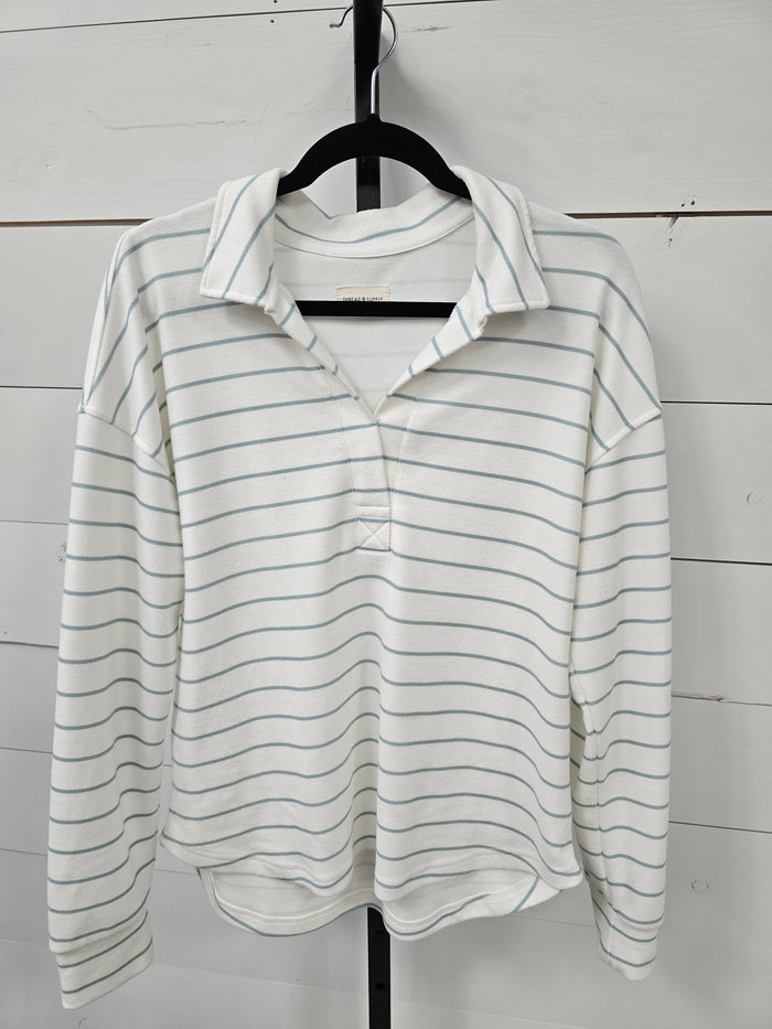 Thread Supply Stripe Collared Top