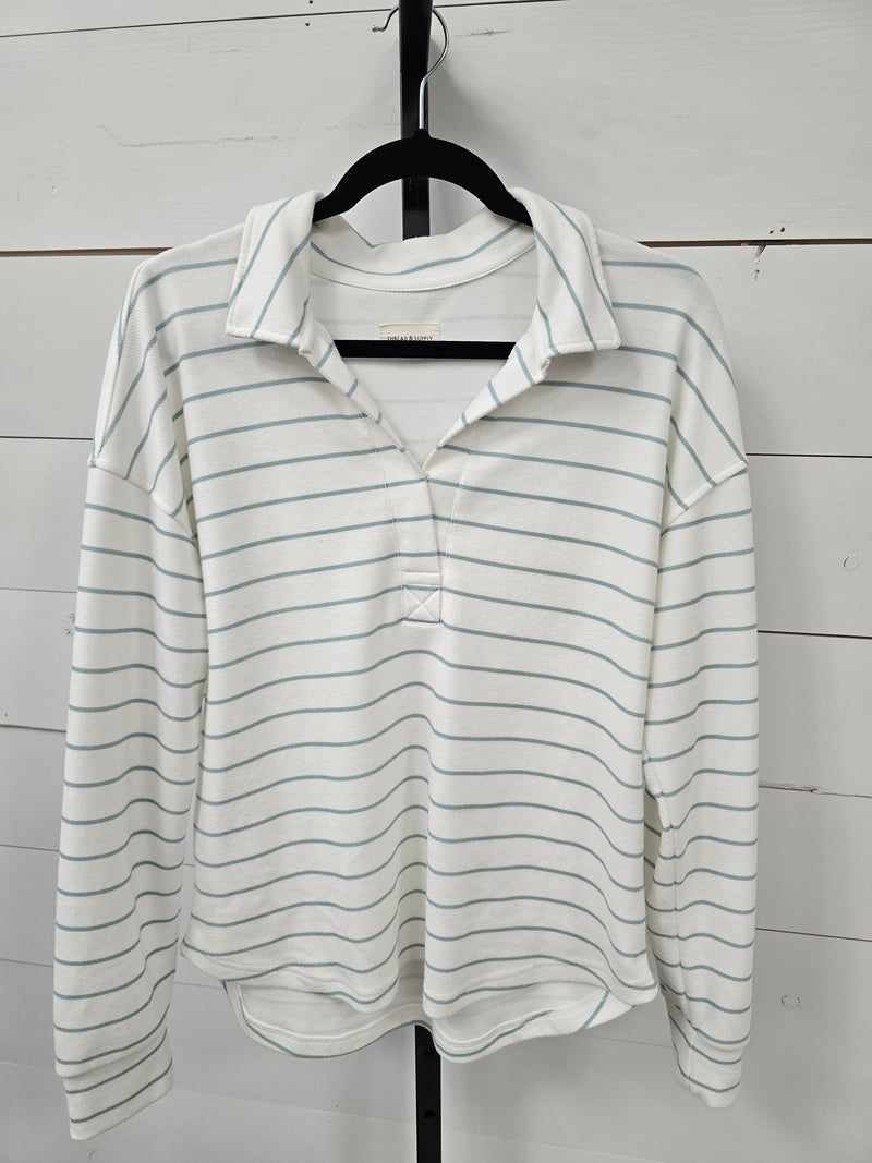 Thread Supply Stripe Collared Top