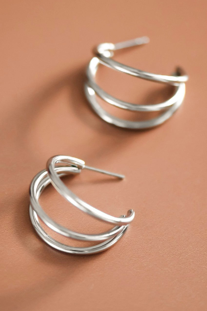 Triple Medium Hoop Earrings