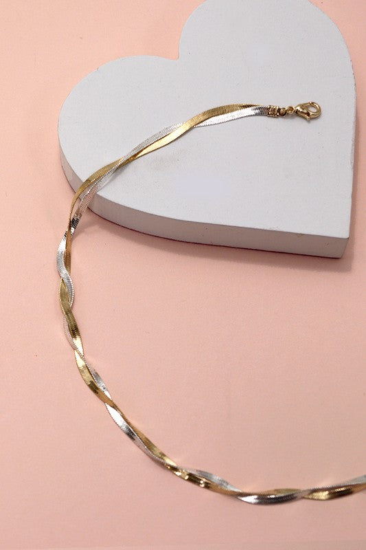 Herringbone Gold/Silver Necklace - sale