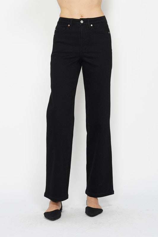 Tummy Control Black Straight Jean - SALE
